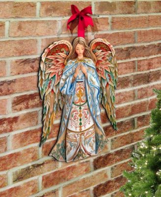 Elegant Angel of Hope Christmas Wooden Door Decor Door Hanger G. DeBrekht