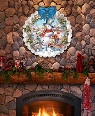 Let it Snow Christmas Wooden Door Decor Hanging Decoration G. DeBrekht