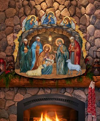 Orthodox Nativity Scene Christmas Wooden Door Hanger Door Decor G. DeBrekht