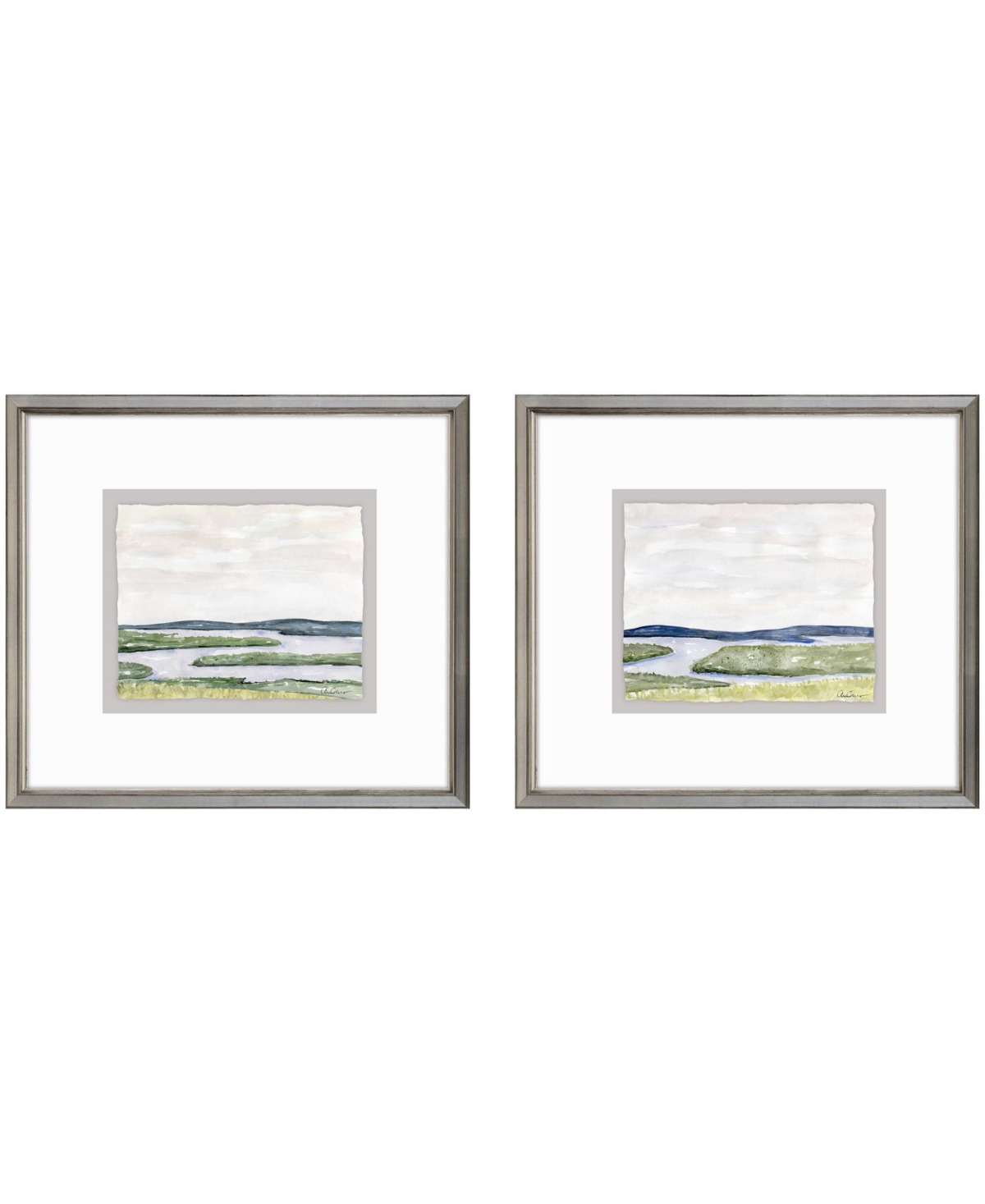 Paragon Picture Gallery Waterside Marsh Framed Art, Set Of 2 In Blue