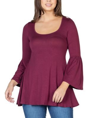 Women's Bell Sleeve Flared Tunic Top