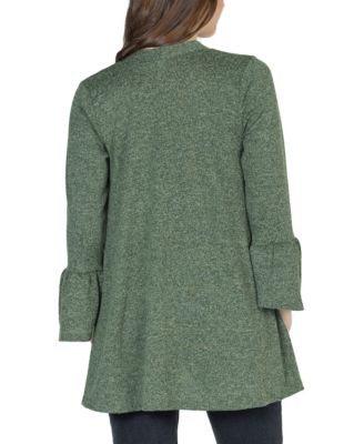 Women's Three Quarter Bell Sleeve Open Cardigan Jacket
