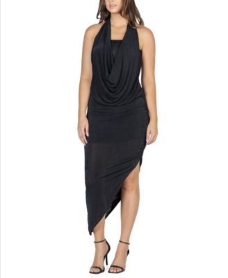Women's Long Asymmetrical Backless Halter Dress