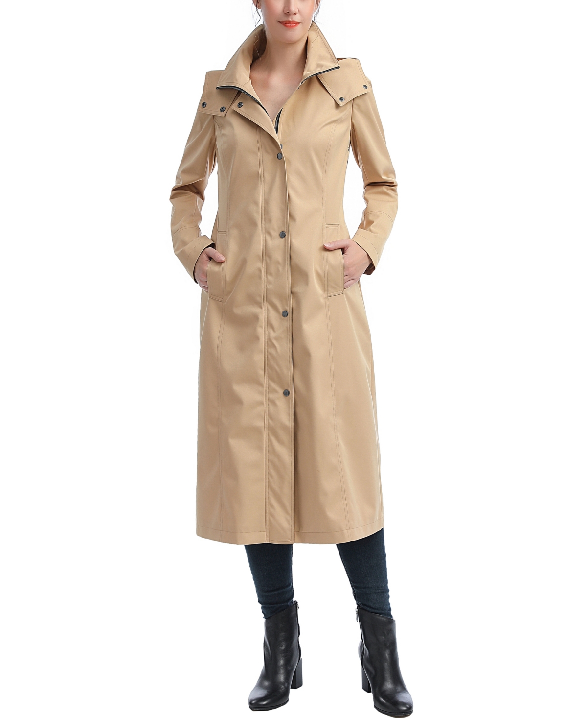 Women's Brooke Water Resistant Hooded Long Coat - Tan