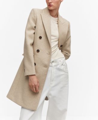 MANGO Women's Wool Double-Breasted Coat - Macy's