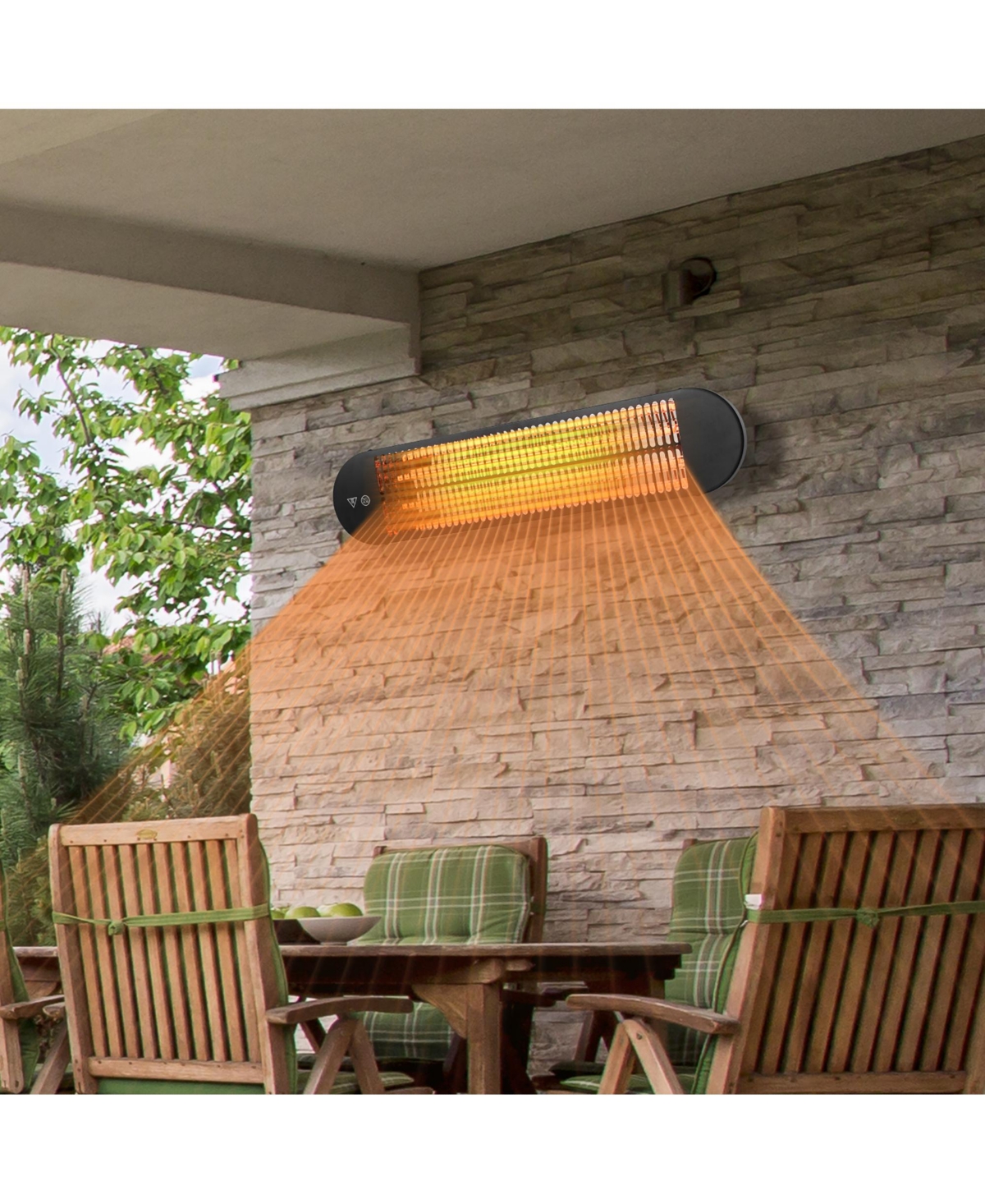 Costway 750w/1500w Wall Mounted Patio Heater W/ Remote Control
