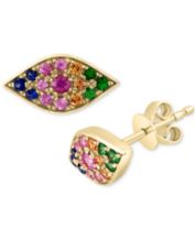 Hoop earrings - Metal & strass, gold, pink & crystal — Fashion