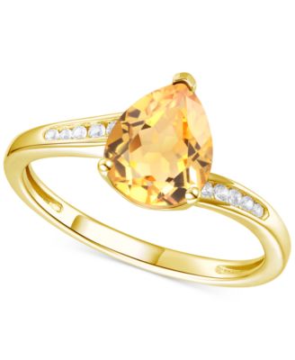 Amethyst (1-1/3 ct. t.w.) & Lab-Grown White Sapphire (1/10 ct. t.w.) Pear Swirl Ring in 14k Gold-Plated Sterling Silver (Also in Additional Gemstones)