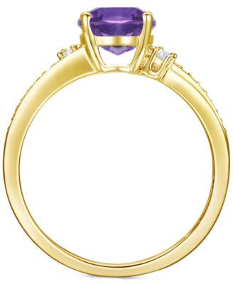 Amethyst (1-1/2 ct. t.w.) & Lab-Grown White Sapphire (1/8 ct. t.w.) Swirl Ring in 14k Gold-Plated Sterling Silver (Also in Additional Gemstones)
