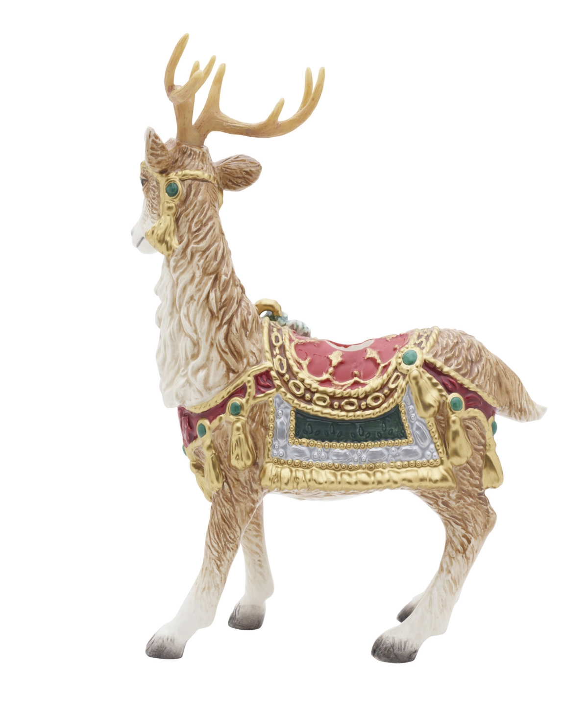Shop Fitz And Floyd Noel Holiday Standing Deer Candle Holder, 10.25-in In Red