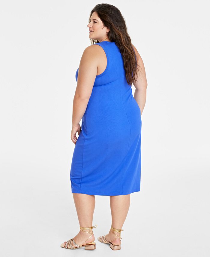 On 34th Trendy Plus Size Rib-Knit Midi Tank Dress, Created for Macy's ...