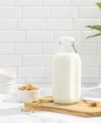 Glass Milk Bottles with Lids 32 oz