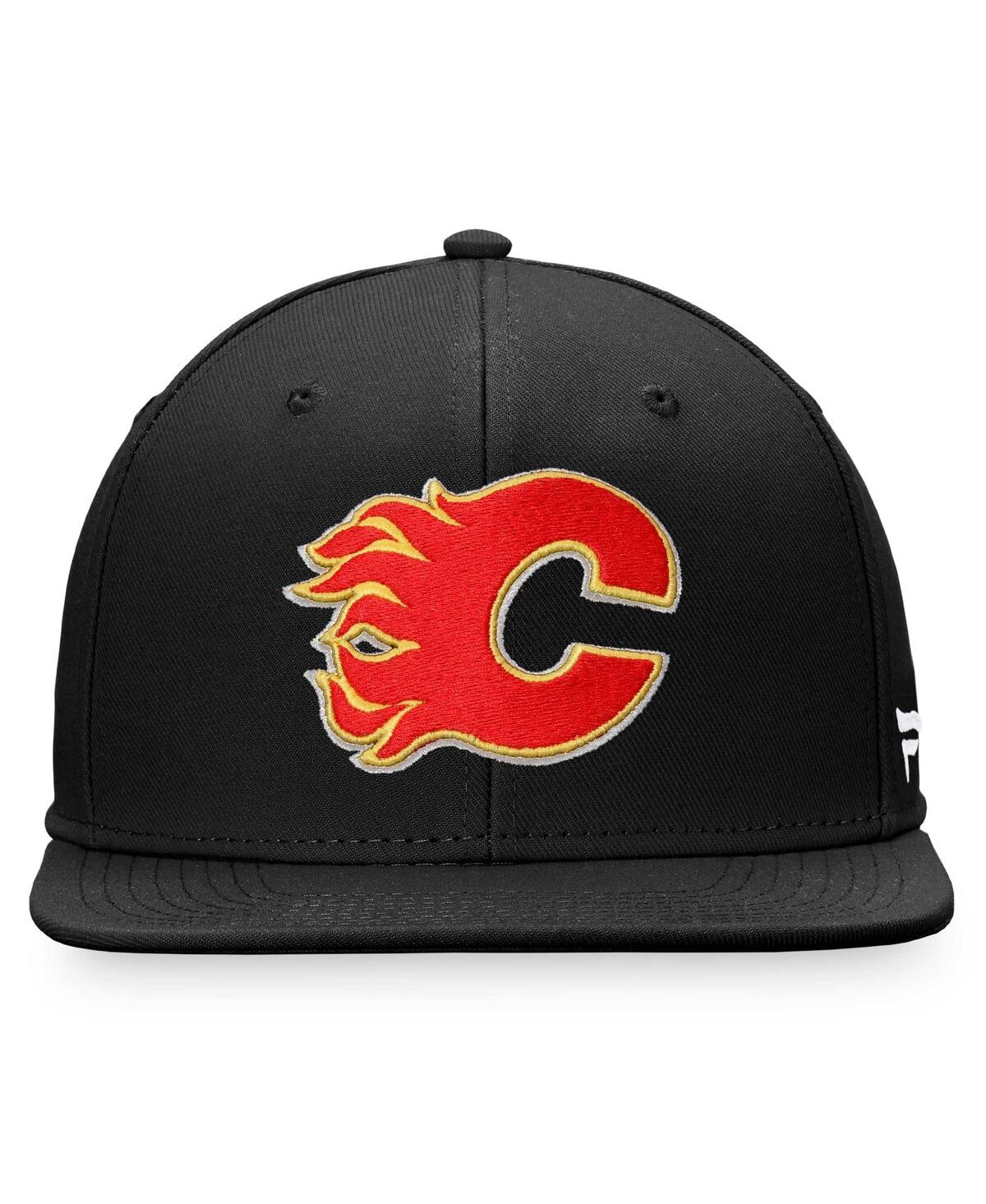 Fanatics Men's  Black Calgary Flames Core Primary Logo Fitted Hat In Black