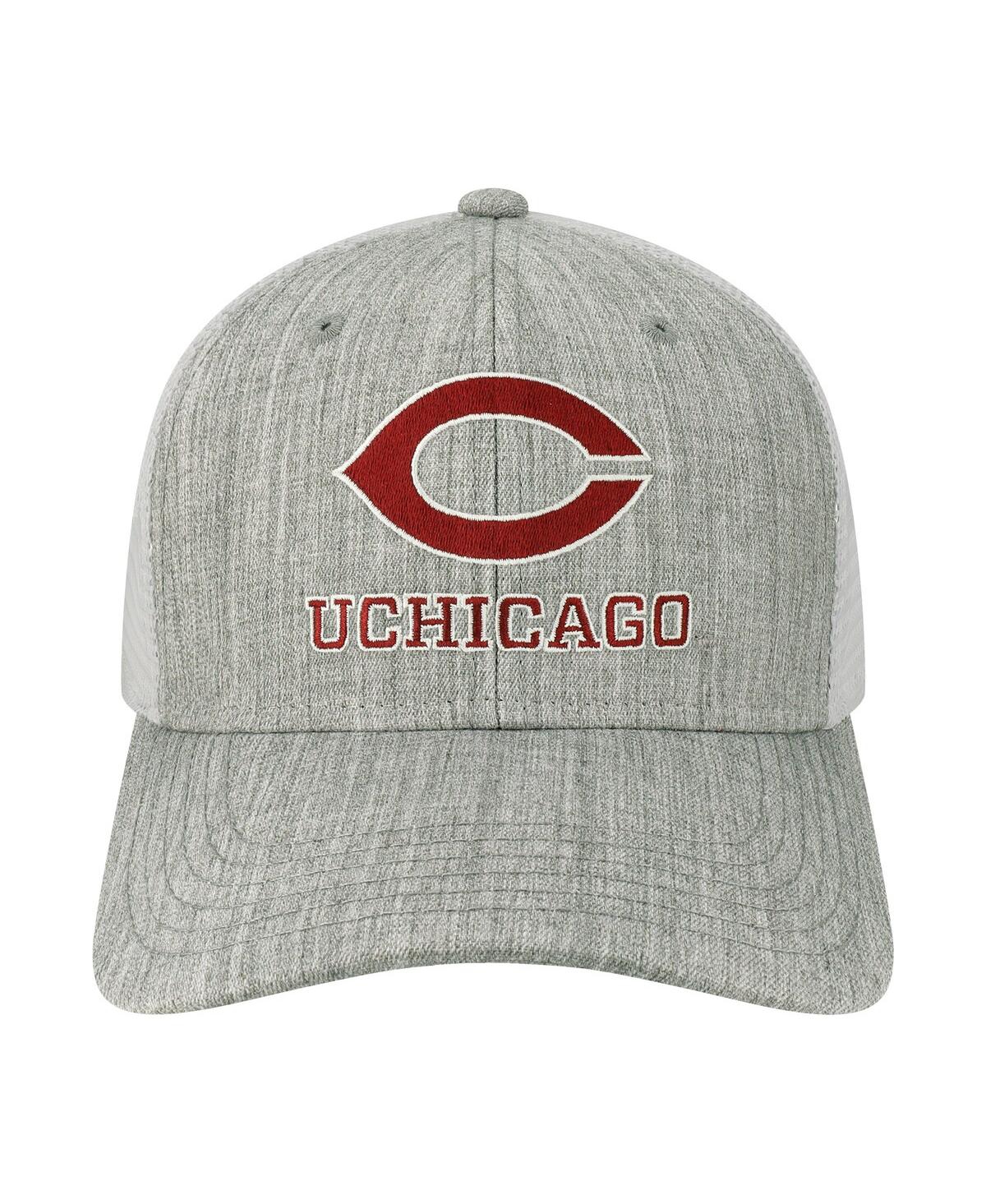 Shop Legacy Athletic Men's  Heather Gray, White Uchicago Maroons The Champ Trucker Snapback Hat In Heather Gray,white