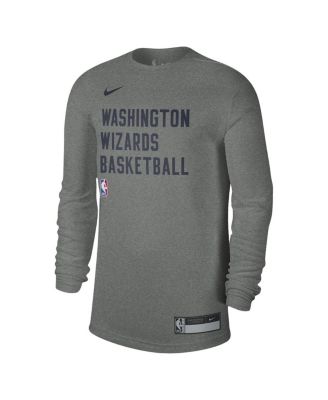 Men's and Women's Heather Gray Washington Wizards 2023/24 Legend On-Court Practice Long Sleeve T-shirt