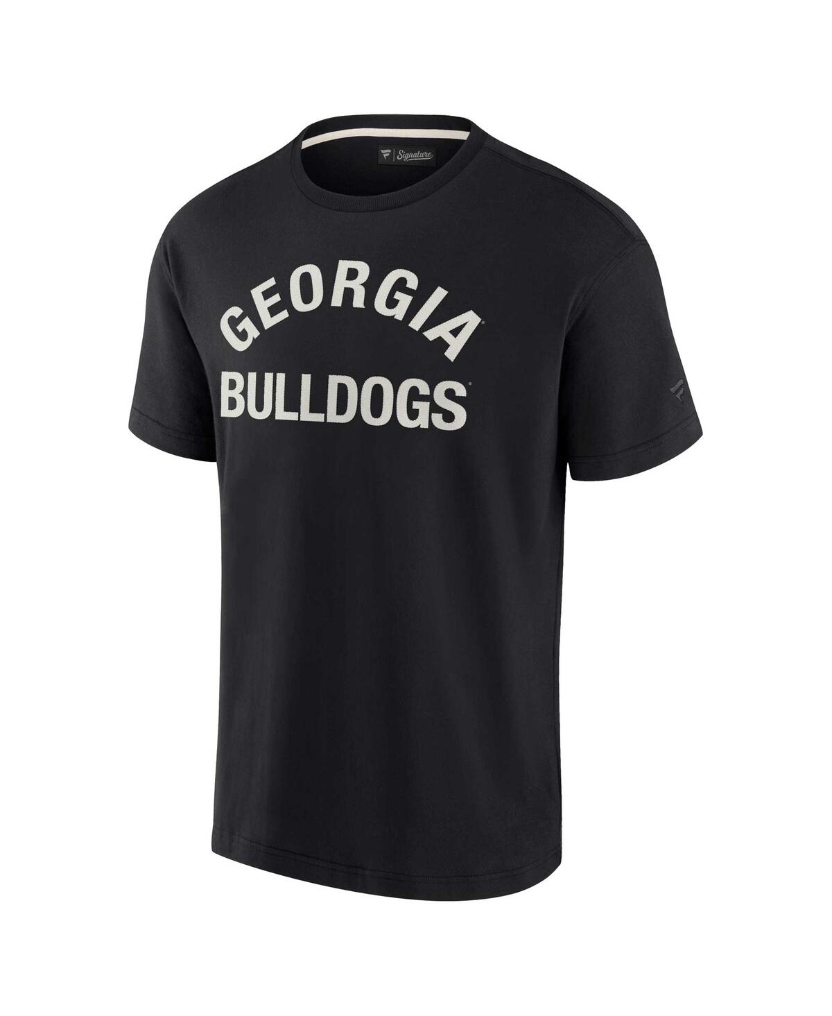 Shop Fanatics Signature Men's And Women's  Black Georgia Bulldogs Super Soft Short Sleeve T-shirt