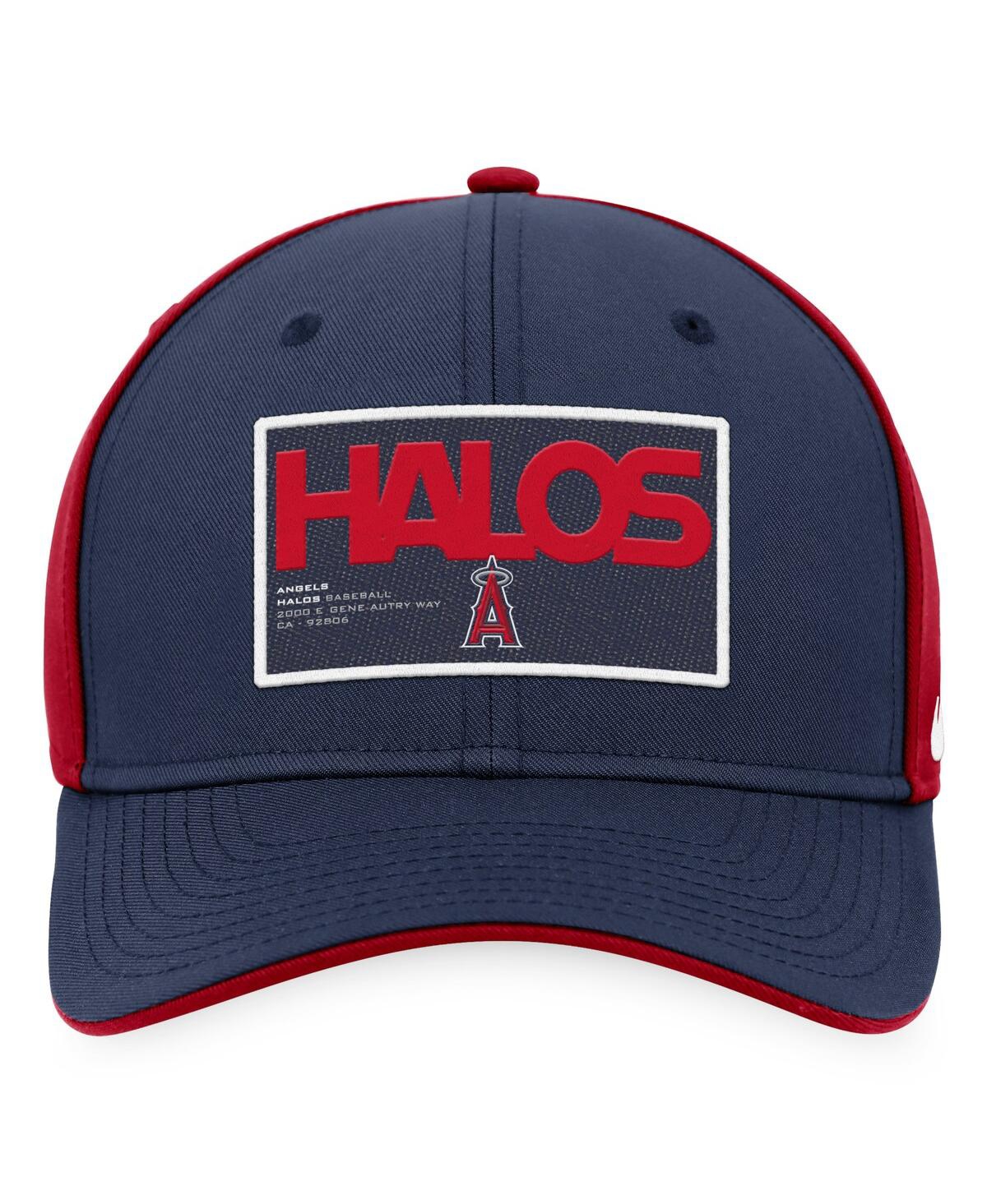 Nike Men's  Navy, Red Los Angeles Angels Classic99 Colorblock Performance Snapback Hat In Navy,red