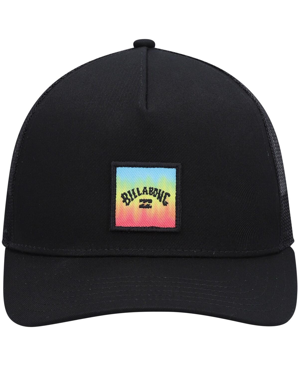 Shop Billabong Men's  Black Logo Stacked Trucker Snapback Hat