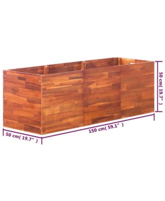 Garden Raised Bed Acacia Wood 59.1"x19.7"x19.7"