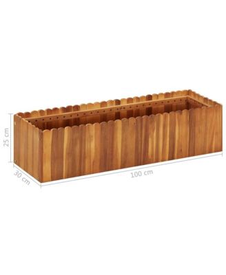 Garden Raised Bed 39.3"x11.8"x9.8" Solid Acacia Wood