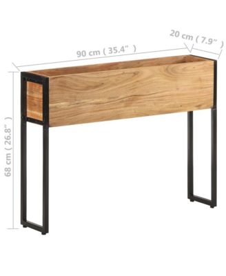 Planter Natural wood with black metal frame