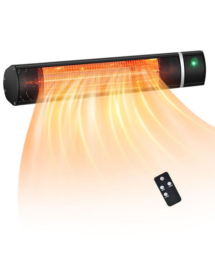 Costway Wall-Mounted Patio Heater 750W/1500W Infrared Heater with 9-Level  Adjustable 24H Timer - Macy's