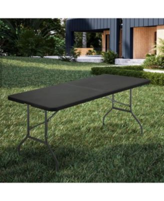 6 ft Plastic Folding Table Portable Fold-in-Half Table for Outdoor