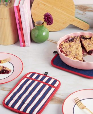 Botanical Stripe Pot Holder 2-Pack Set, 7" x 10"