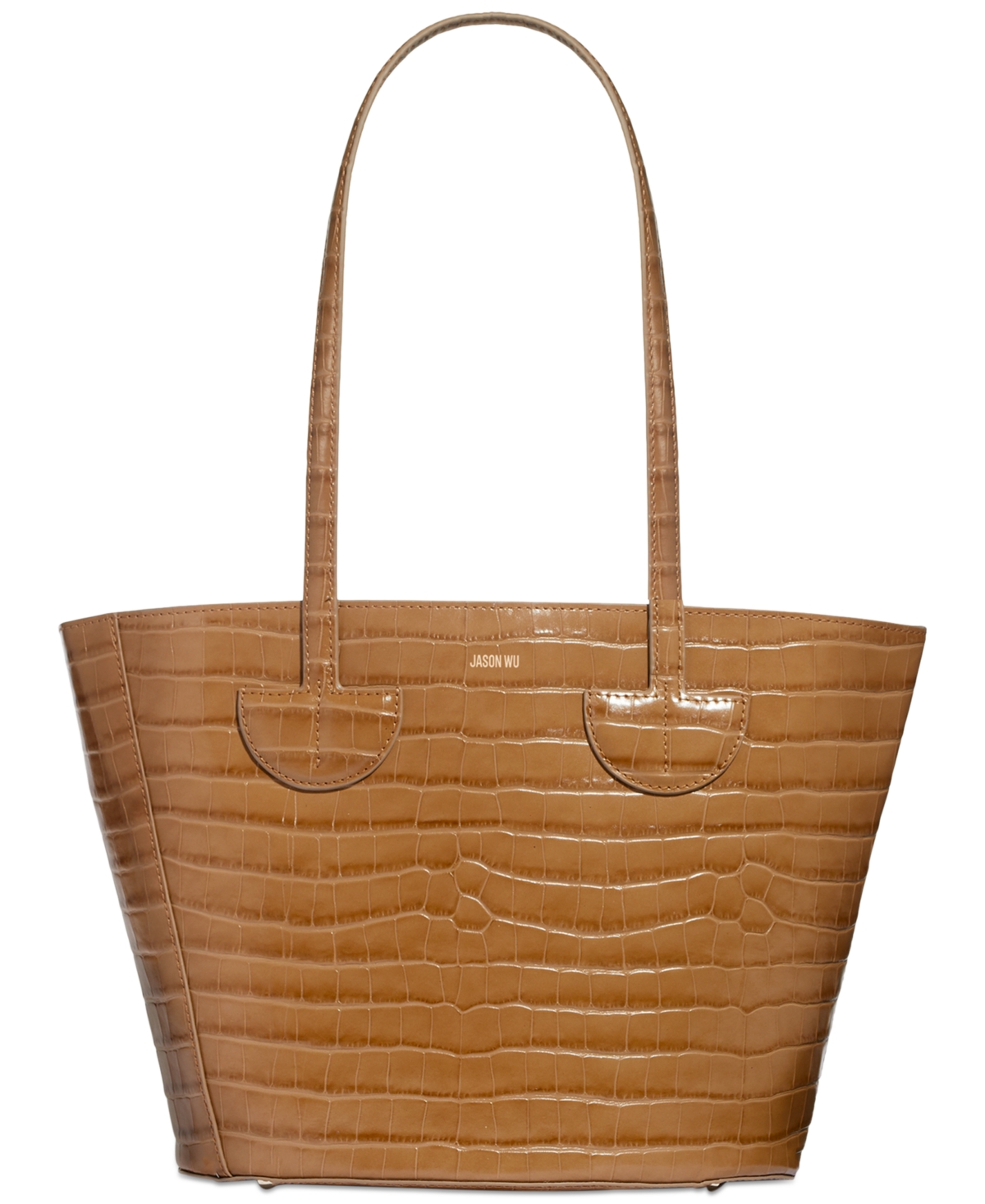 Jason Wu Smile Croc Embossed Leather Extra Large Tote Bag In Cedar