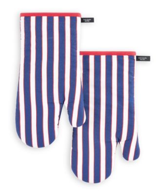 Botanical Stripe Oven Mitt 2-Pack Set, 7" x 13"