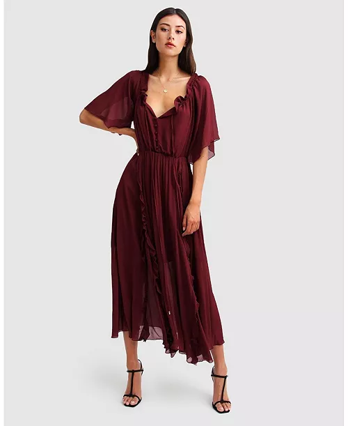 women's women amour amour ruffled midi dress