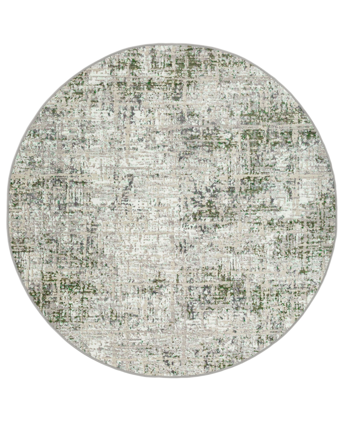 Km Home Teola 1241 7'10in x 7'10in Round Area Rug - Green
