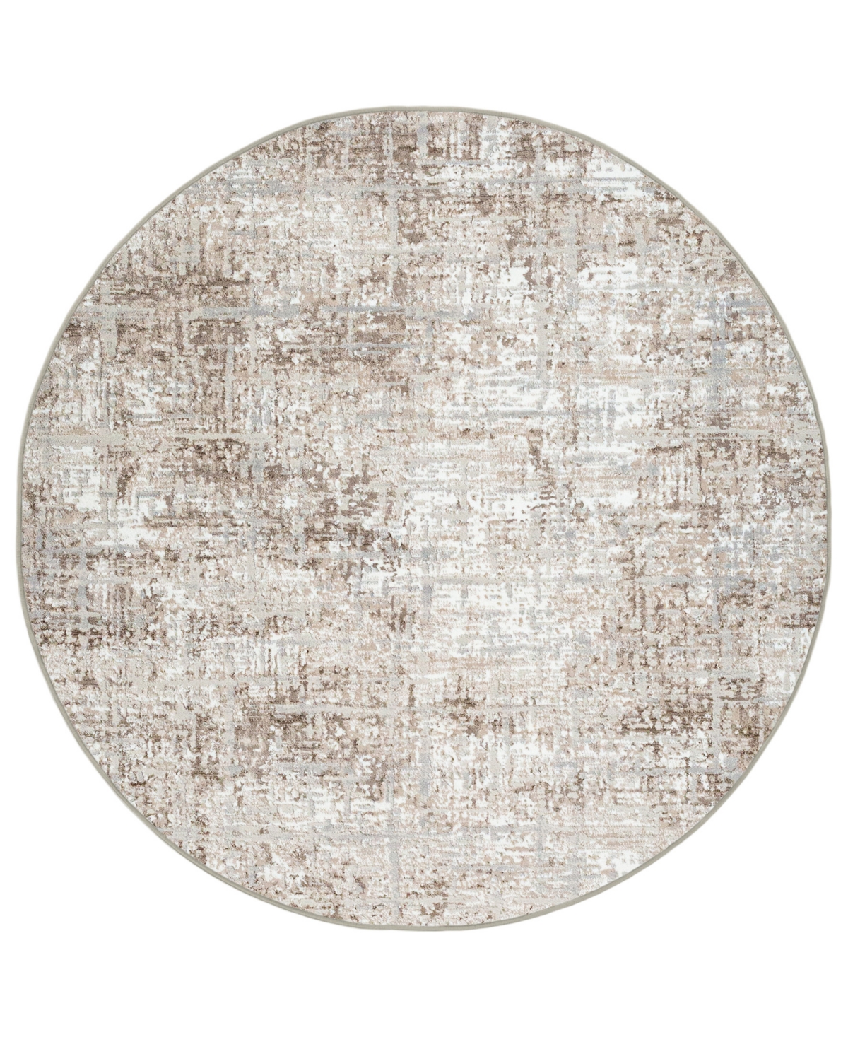 Km Home Teola 1241 7'10in x 7'10in Round Area Rug - Beige