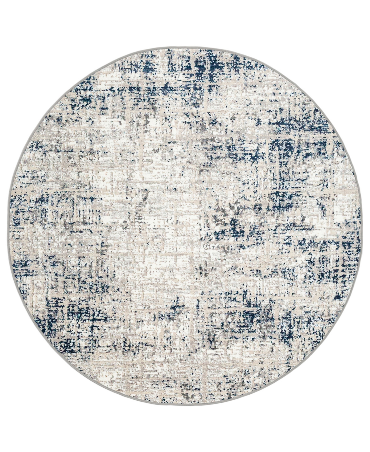 Km Home Teola 1241 7'10in x 7'10in Round Area Rug - Blue