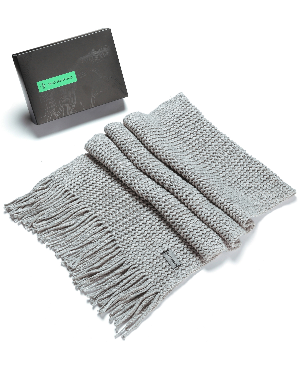 Mio Marino Women Wide Knit Ribbed Scarf