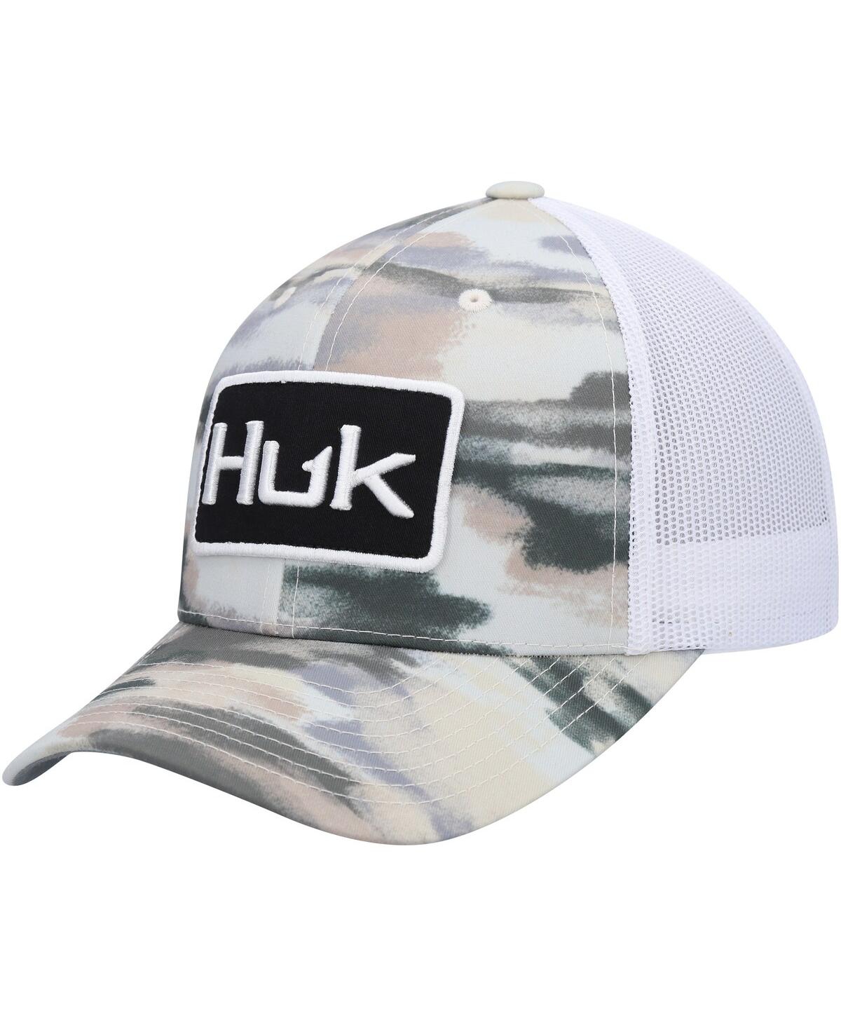 Men's Huk Khaki Edisto Trucker Snapback Hat - Khaki