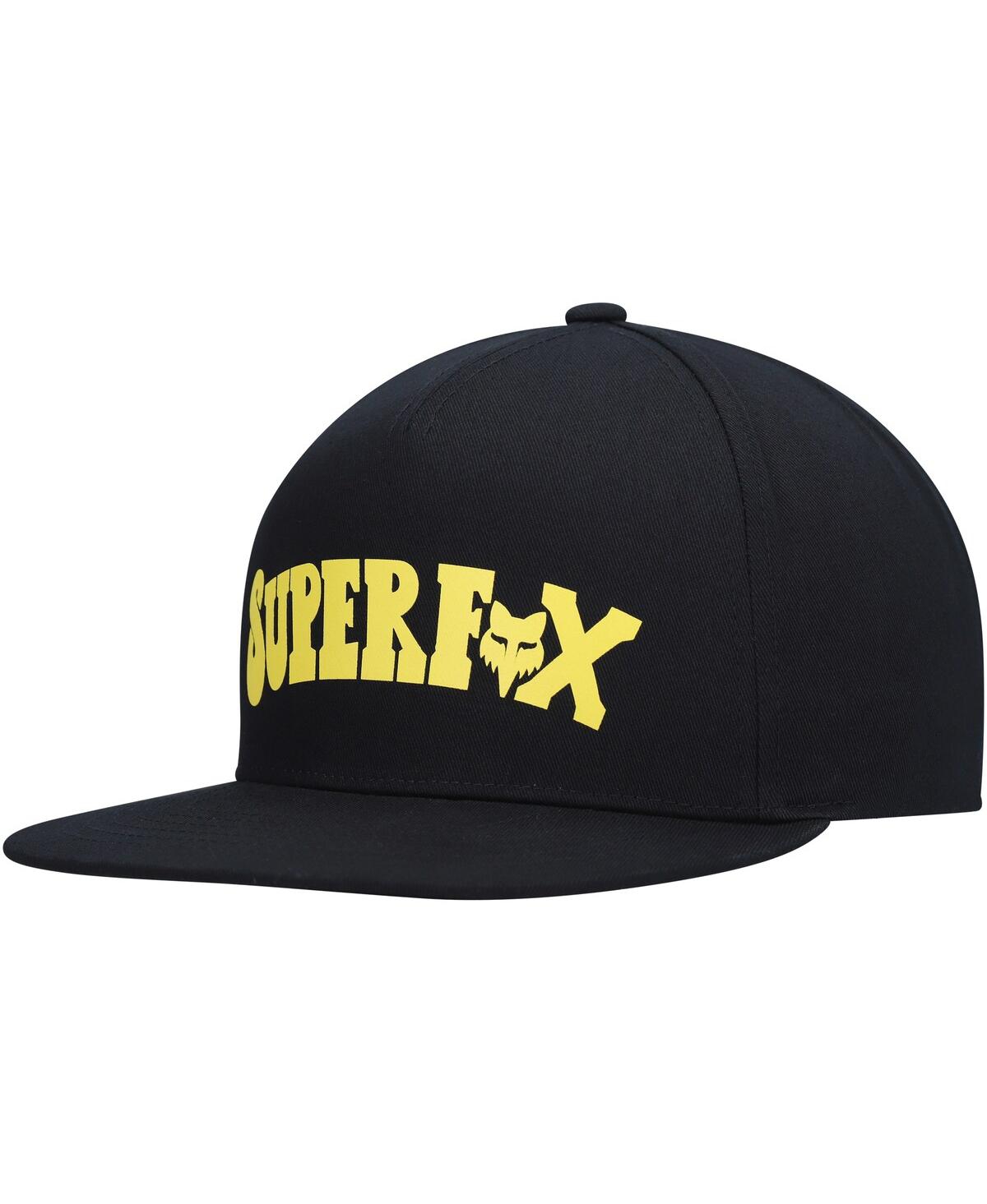 Men's Black Fox Super Trik Snapback Hat - Black