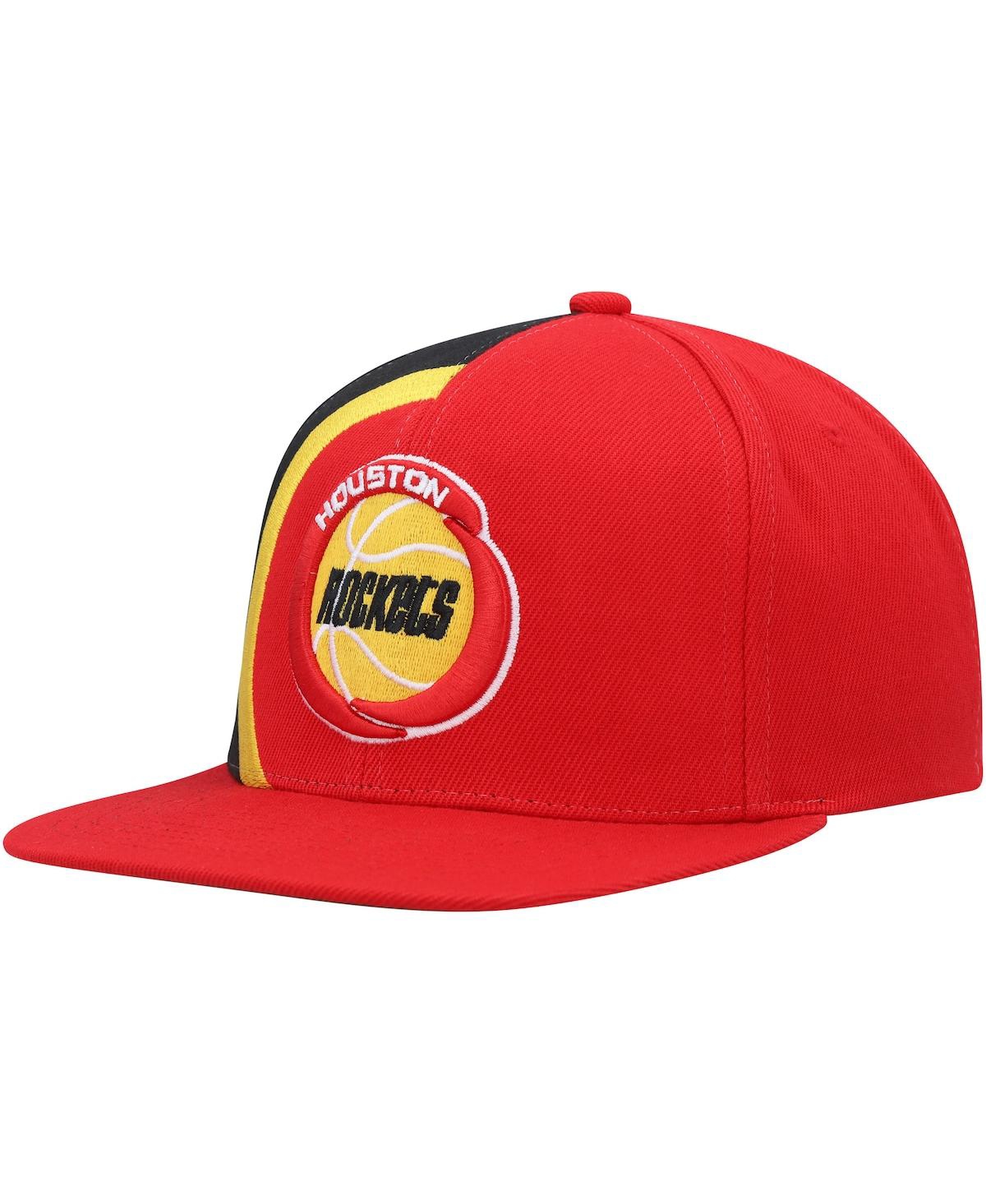 Shop Mitchell & Ness Men's  Red Houston Rockets Hardwood Classics Retroline Snapback Hat