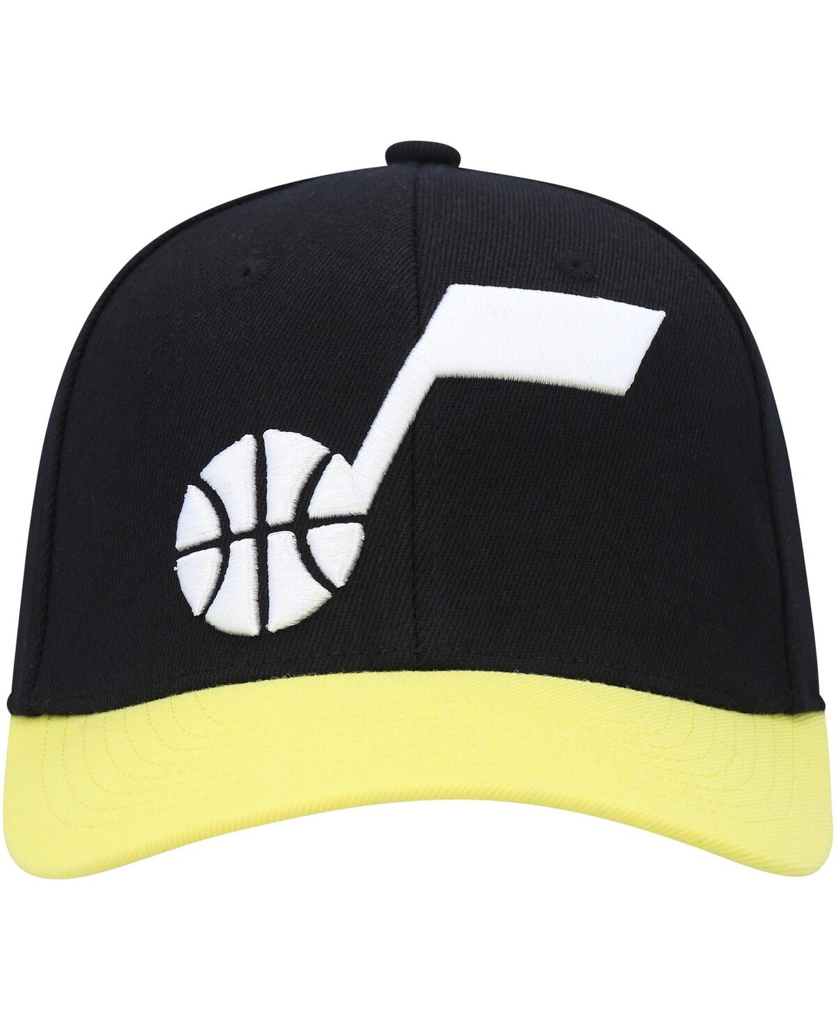 Mitchell & Ness Men's  Black, Gold Utah Jazz Mvp Team Two-tone 2.0 Stretch-snapback Hat In Black,gold