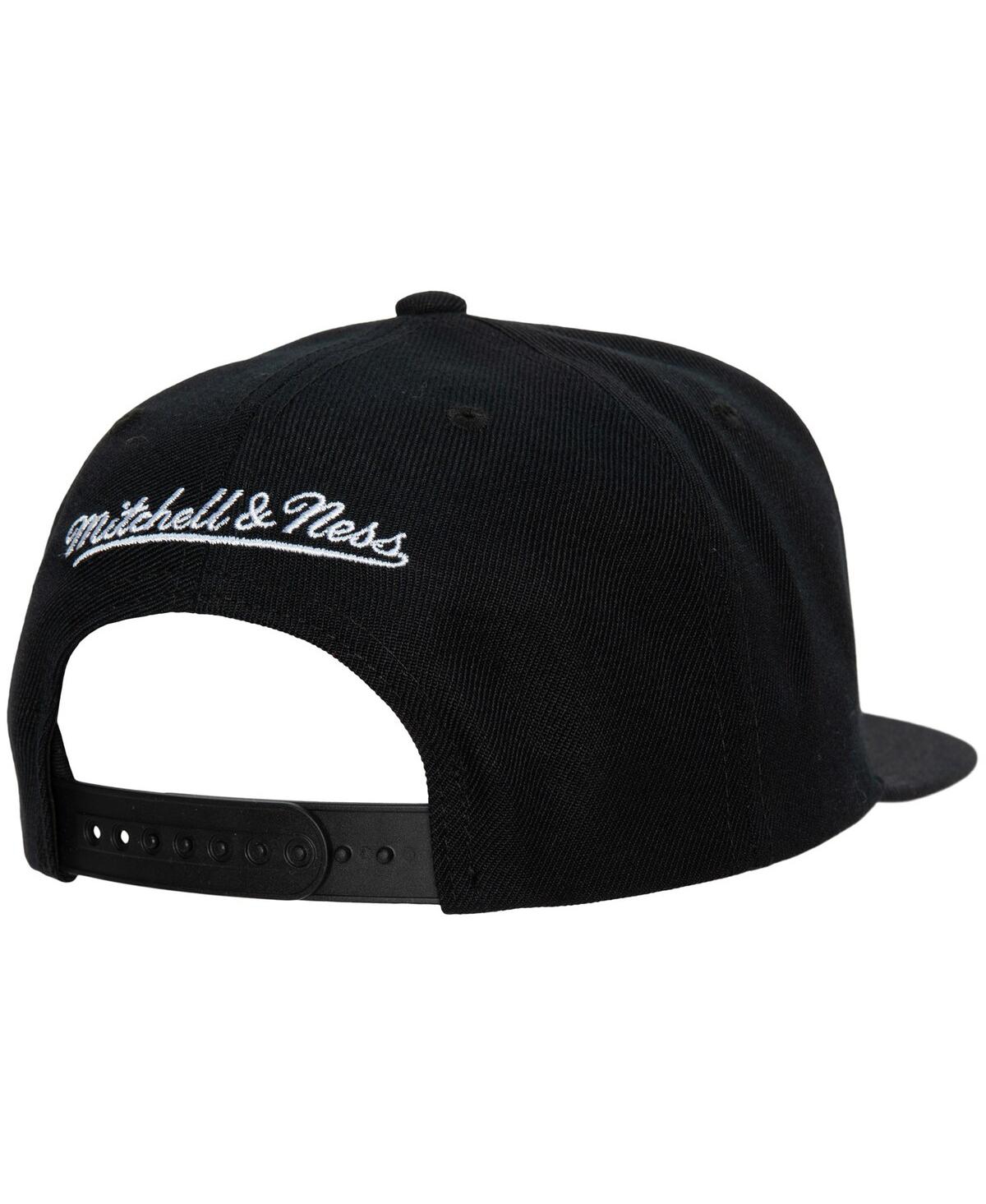 Mitchell & Ness Men's  Black Cleveland Cavaliers Hardwood Classics Script 2.0 Snapback Hat In Black