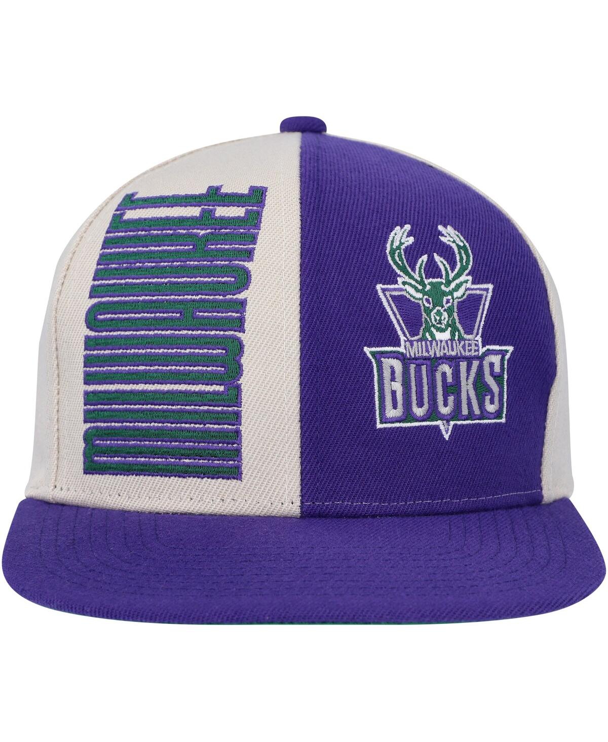 Men's Mitchell & NessMilwaukee Bucks Hardwood Classics Pop Snapback Hat - Cream