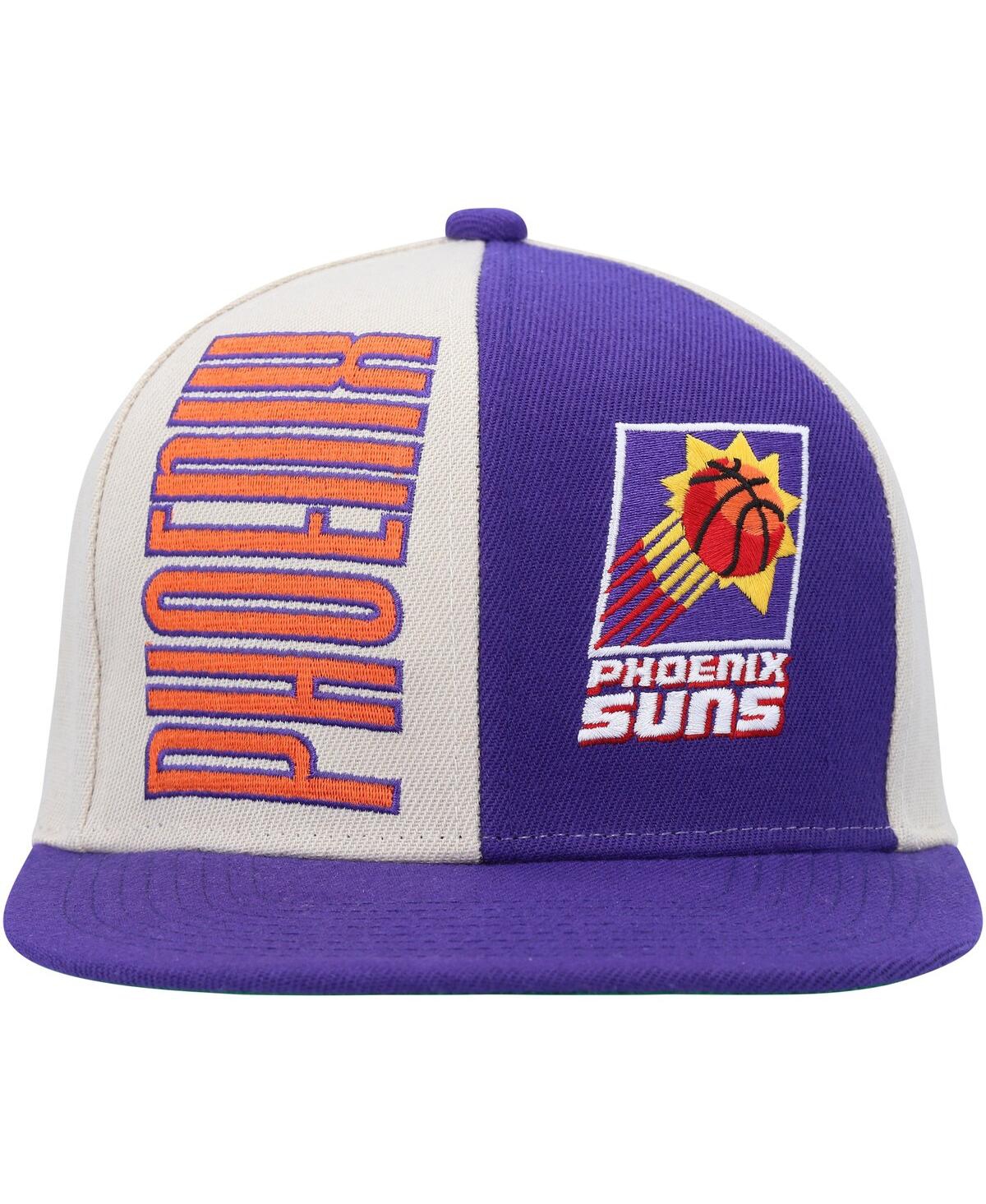 Mitchell & Ness Men's  Cream, Purple Phoenix Suns Hardwood Classics Pop Snapback Hat In Cream,purple