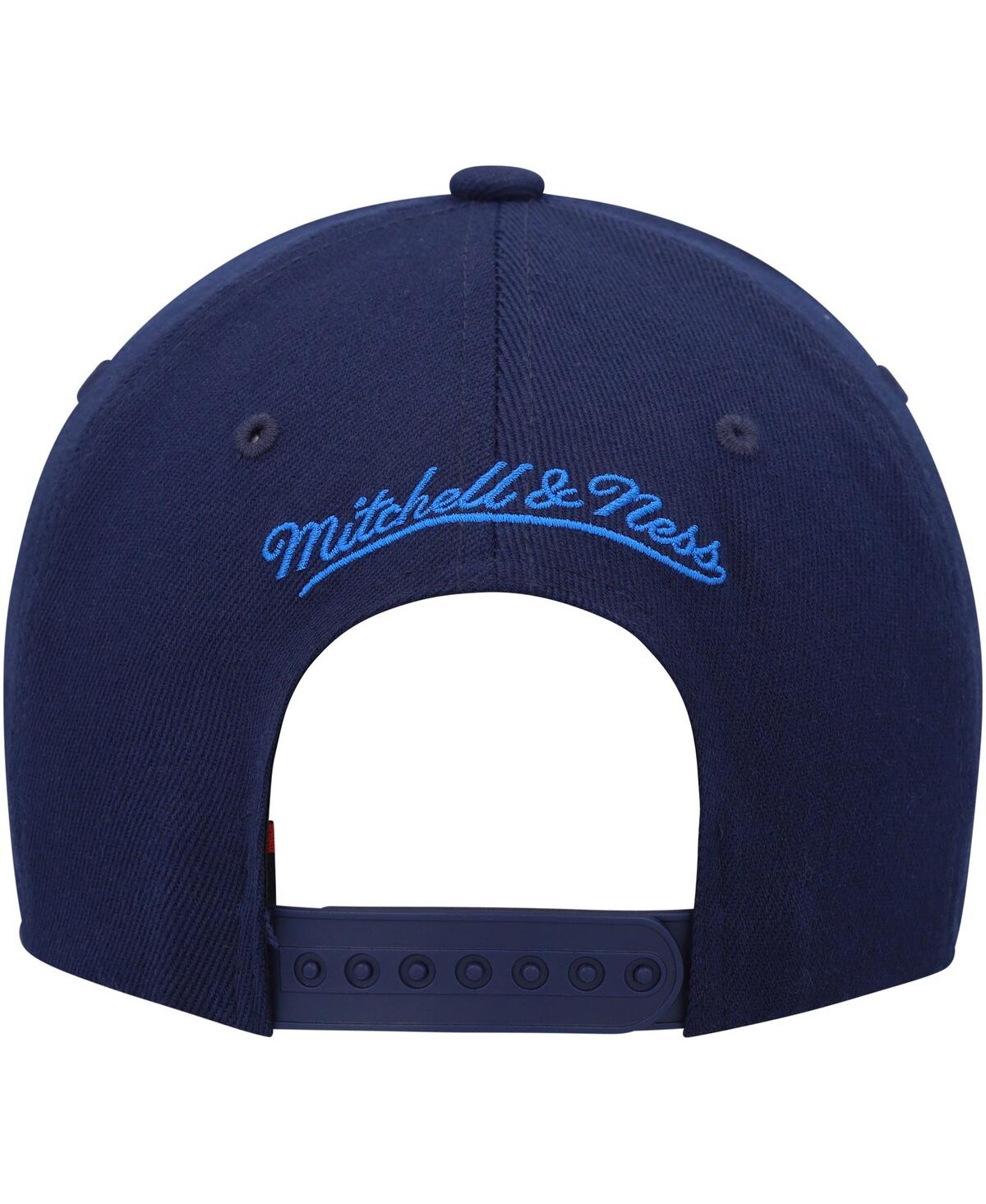 Shop Mitchell & Ness Men's  Navy, Blue Oklahoma City Thunder Mvp Team Two-tone 2.0 Stretch-snapback Hat In Navy,blue