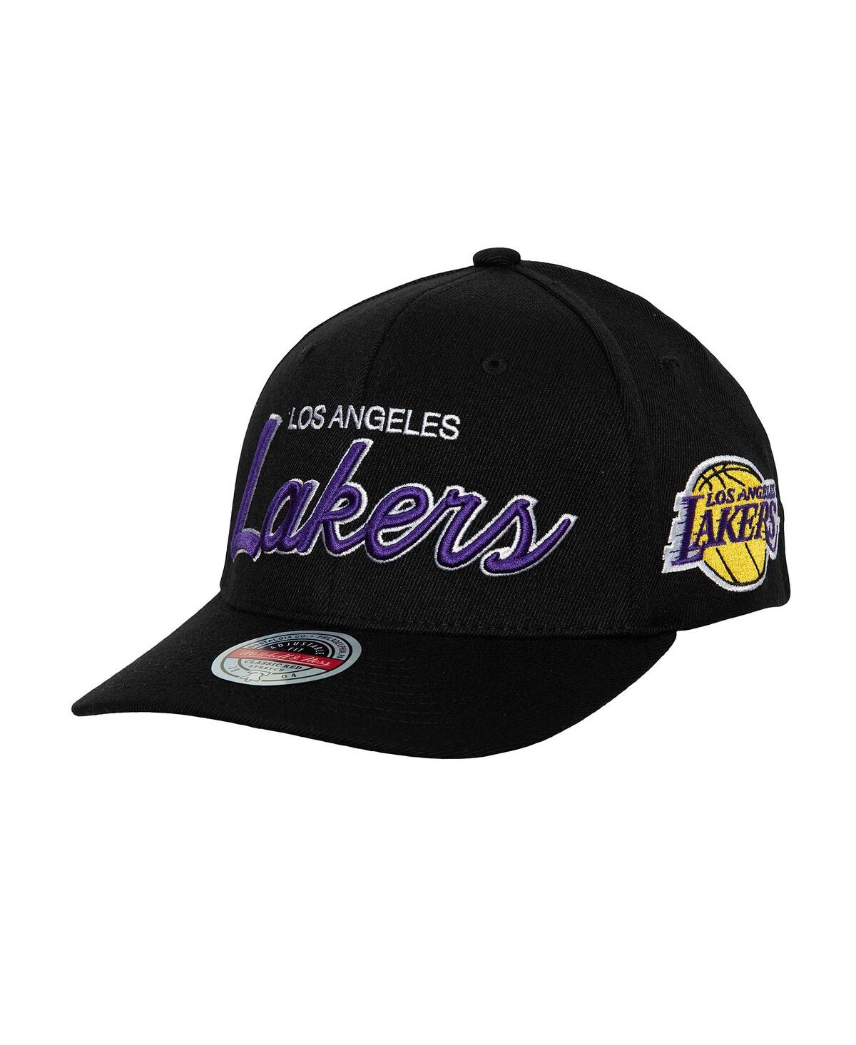 Mitchell & Ness Men's  Black Los Angeles Lakers Mvp Team Script 2.0 Stretch-snapback Hat