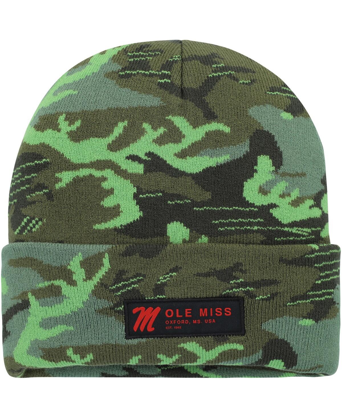 Shop Nike Men's  Camo Ole Miss Rebels Veterans Day Cuffed Knit Hat