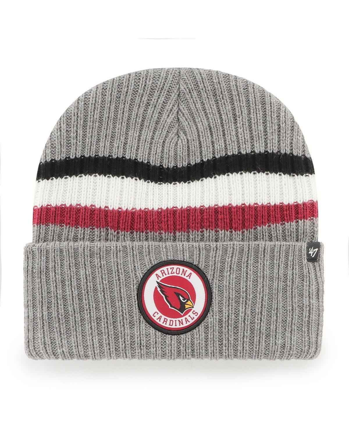 47 Brand Men's ' Gray Arizona Cardinals Highline Cuffed Knit Hat In Red