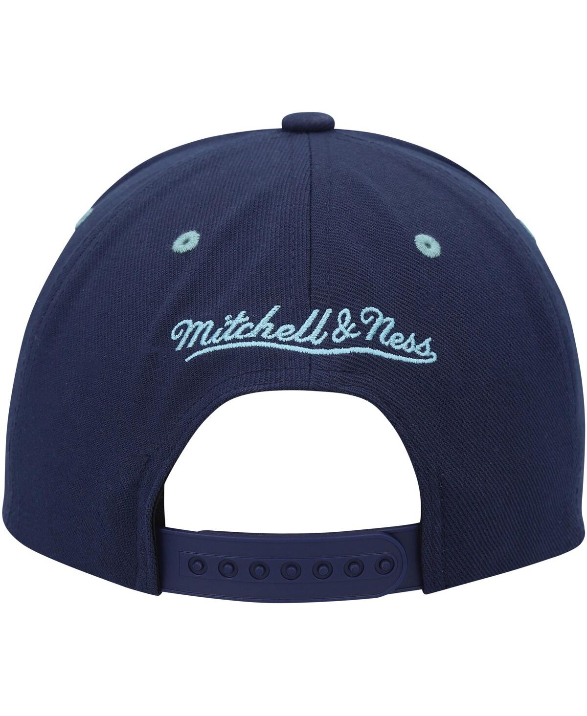 Shop Mitchell & Ness Men's  Deep Sea Blue Seattle Kraken Lofi Pro Snapback Hat