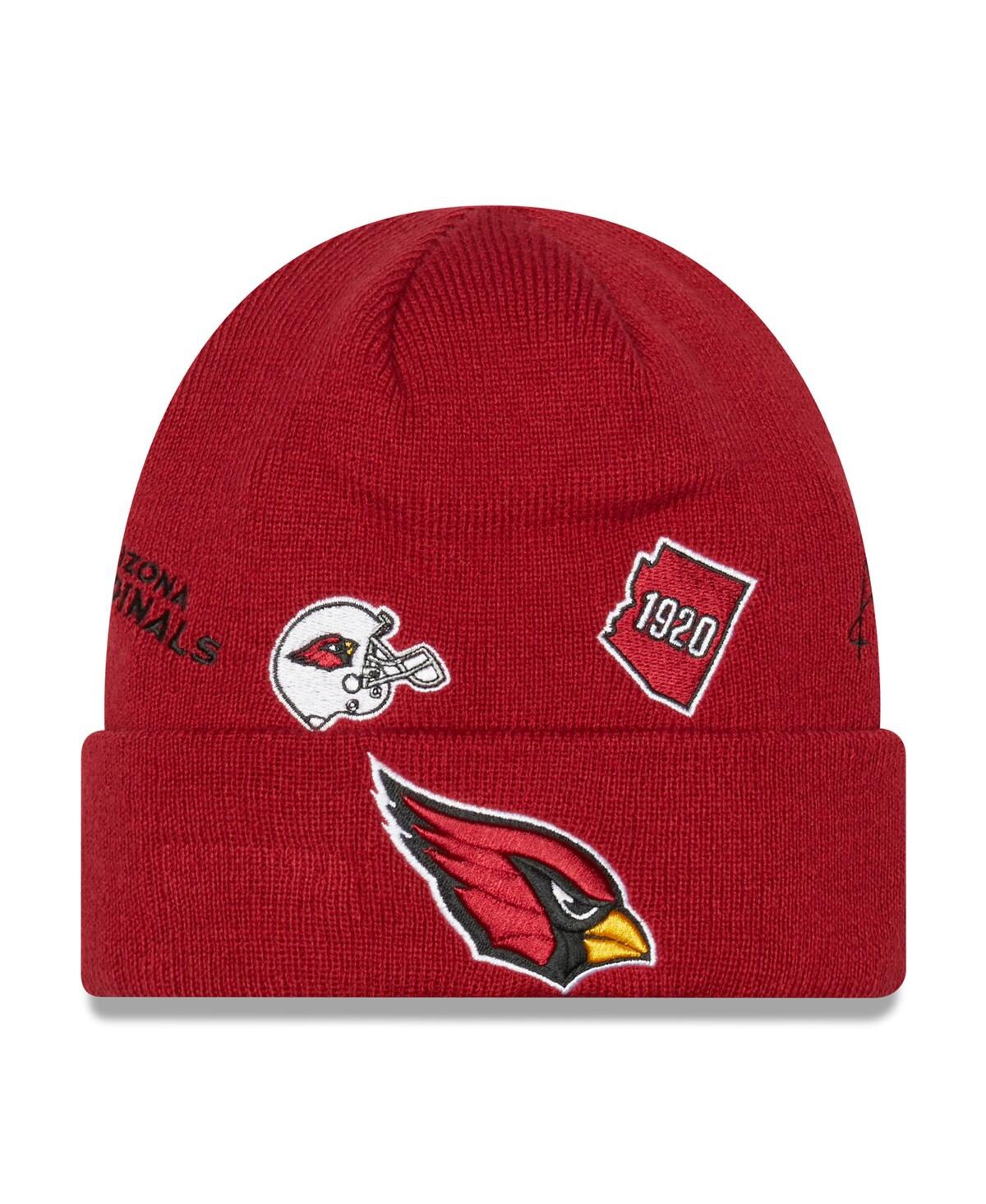 Shop New Era Men's  Cardinal Arizona Cardinals Identity Cuffed Knit Hat