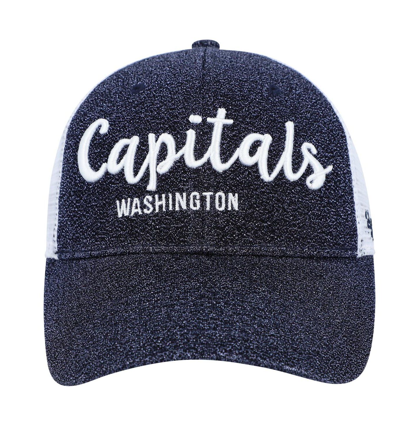 Женская кепка '47 Brand Navy, White Washington Capitals Encore MVP Trucker Snapback Hat — фото 2