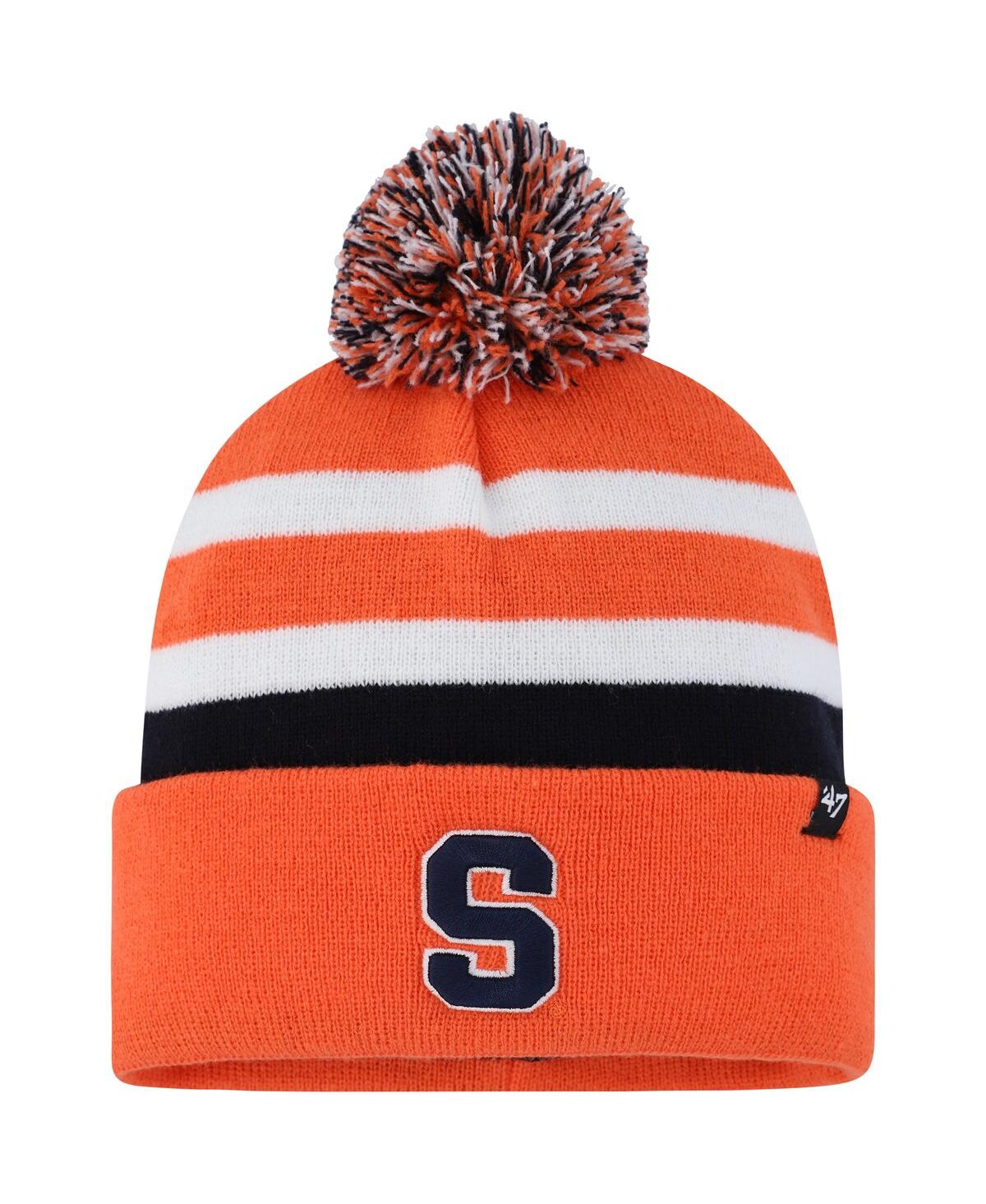 47 Brand Men's ' Orange Syracuse Orange State Line Cuffed Knit Hat With Pom
